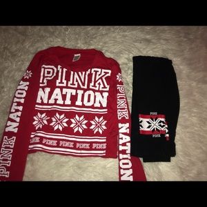 Pink long sleeve with matching leggings